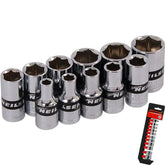 Neilsen 11pc SAE Sockets 5/32" - 1/2" Socket Set 1/4" Drive 6pt With Rail