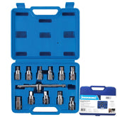 Silverline 12pc Oil Sump Drain Plug Axle Gearbox Tool Key Socket Set 1/2" & 3/8"