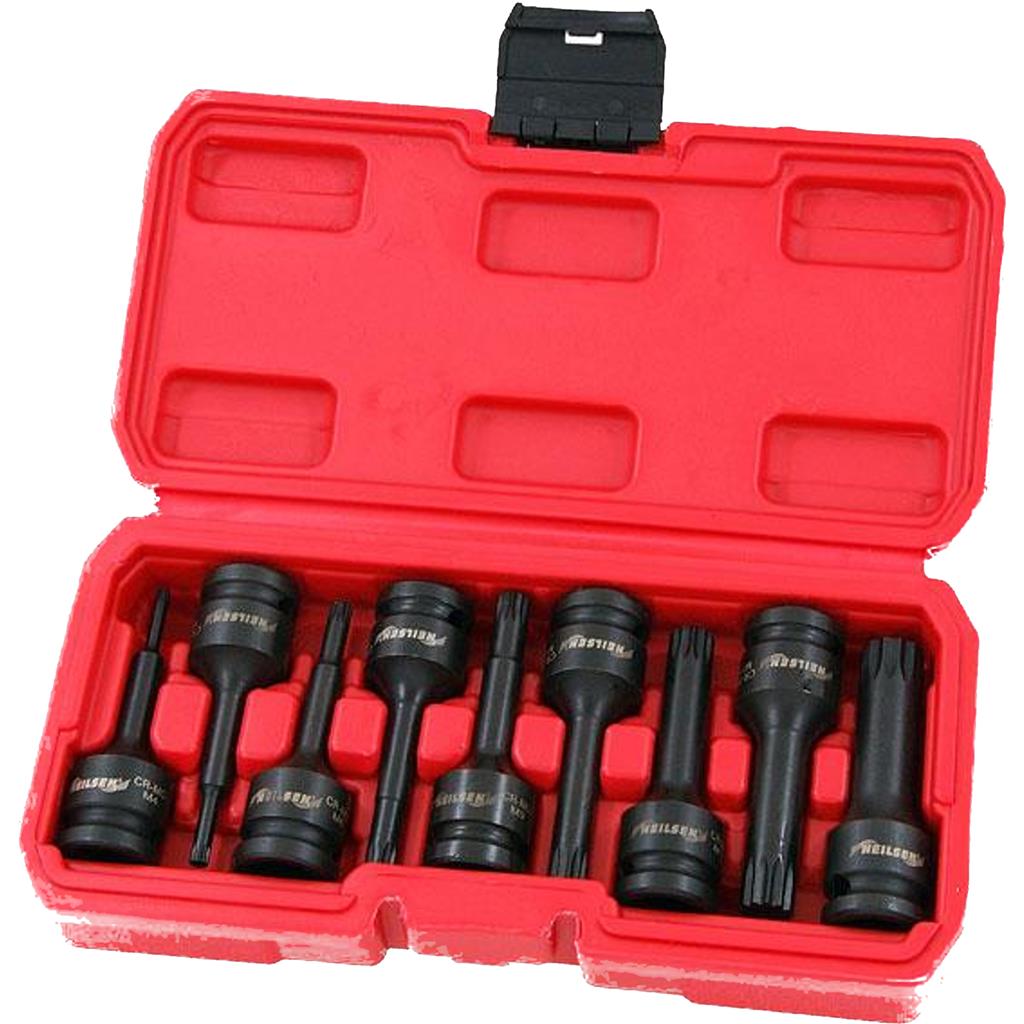 Neilsen Impact Spline Bit Sockets Set 1/2" Drive Impact Spline Sockets M4 - M16 Neilsen Impact Spline Bit Sockets Set 1/2" Drive Impact Spline Sockets M4 - M16
