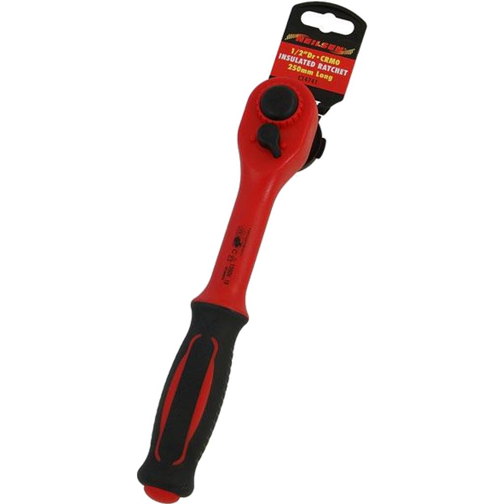 Neilsen Injection Insulated Reversible Ratchet Handle VDE 1/2'' 250mm Neilsen Injection Insulated Reversible Ratchet Handle VDE 1/2'' 250mm