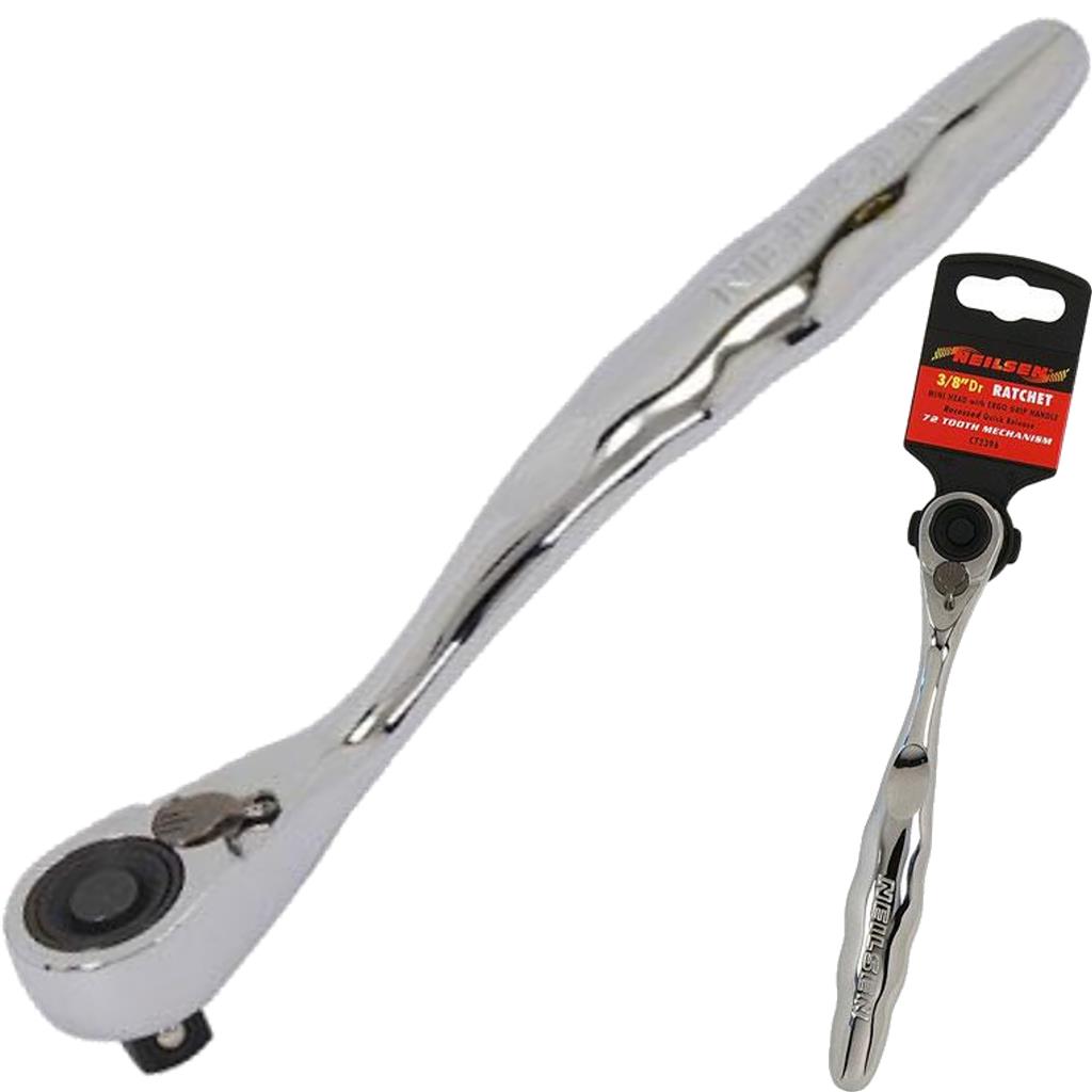 Neilsen Socket Reversible Mini Stubby Head Ratchet Handle Quick Release 3/8" 72T Neilsen Socket Reversible Mini Stubby Head Ratchet Handle Quick Release 3/8" 72T