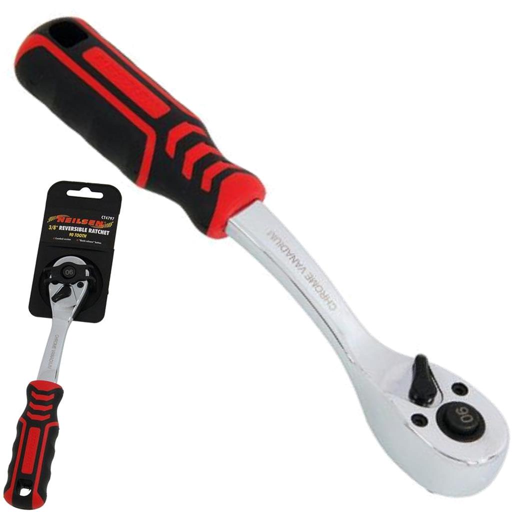 Neilsen Socket Reversible Ratchet Handle Quick Release 90 Teeth 3/8" Tool Neilsen Socket Reversible Ratchet Handle Quick Release 90 Teeth 3/8" Tool