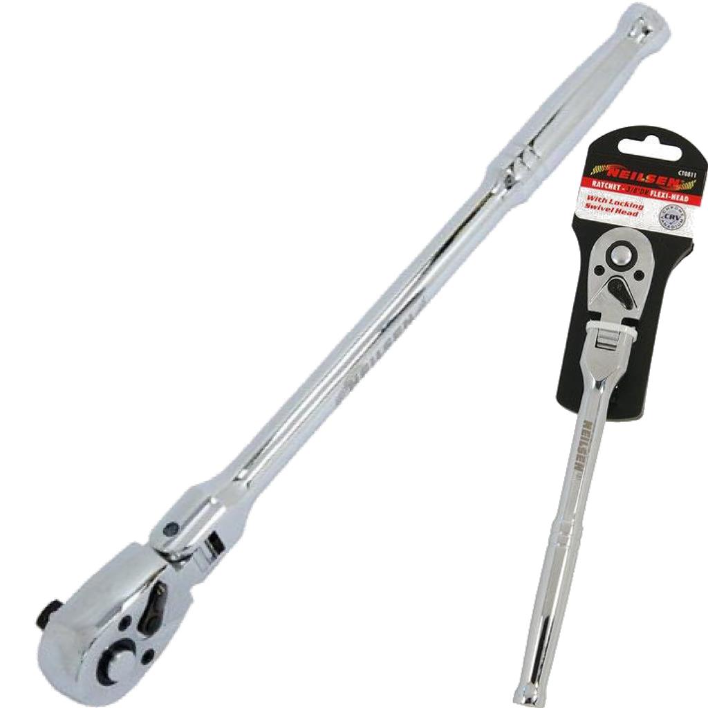 Neilsen Socket Reversible Flexi Head Ratchet Handle Quick Release 3/8" Tool Neilsen Socket Reversible Flexi Head Ratchet Handle Quick Release 3/8" Tool