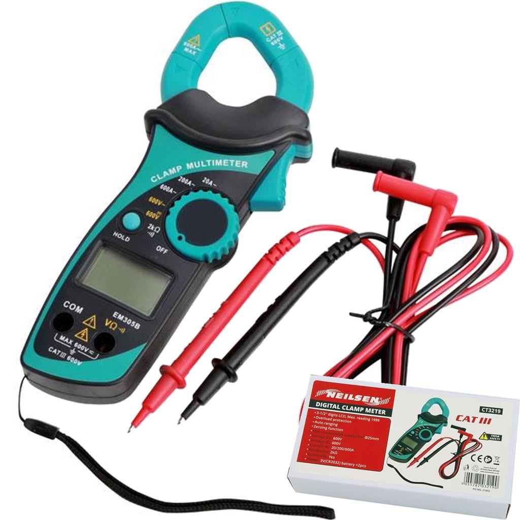 Neilsen LCD Digital Clamp Multimeter Voltmeter AC & DC Tester Circuit Checker Neilsen LCD Digital Clamp Multimeter Voltmeter AC & DC Tester Circuit Checker