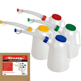 Neilsen 4pc Large Fluid Oil Measuring Plastic Jug Set 5 Liters Flexi Spout