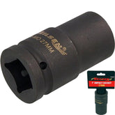 Neilsen 1" Drive Standard Deep Square Metric Single Impact Socket 27mm