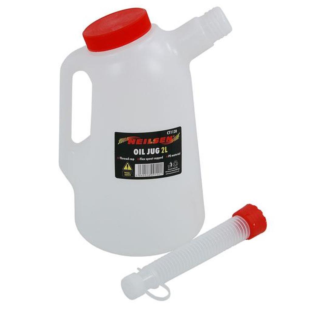 Neilsen Large Fluid Oil Measuring Plastic Jug 2 Liters With Flexible Spout Neilsen Large Fluid Oil Measuring Plastic Jug 2 Liters With Flexible Spout