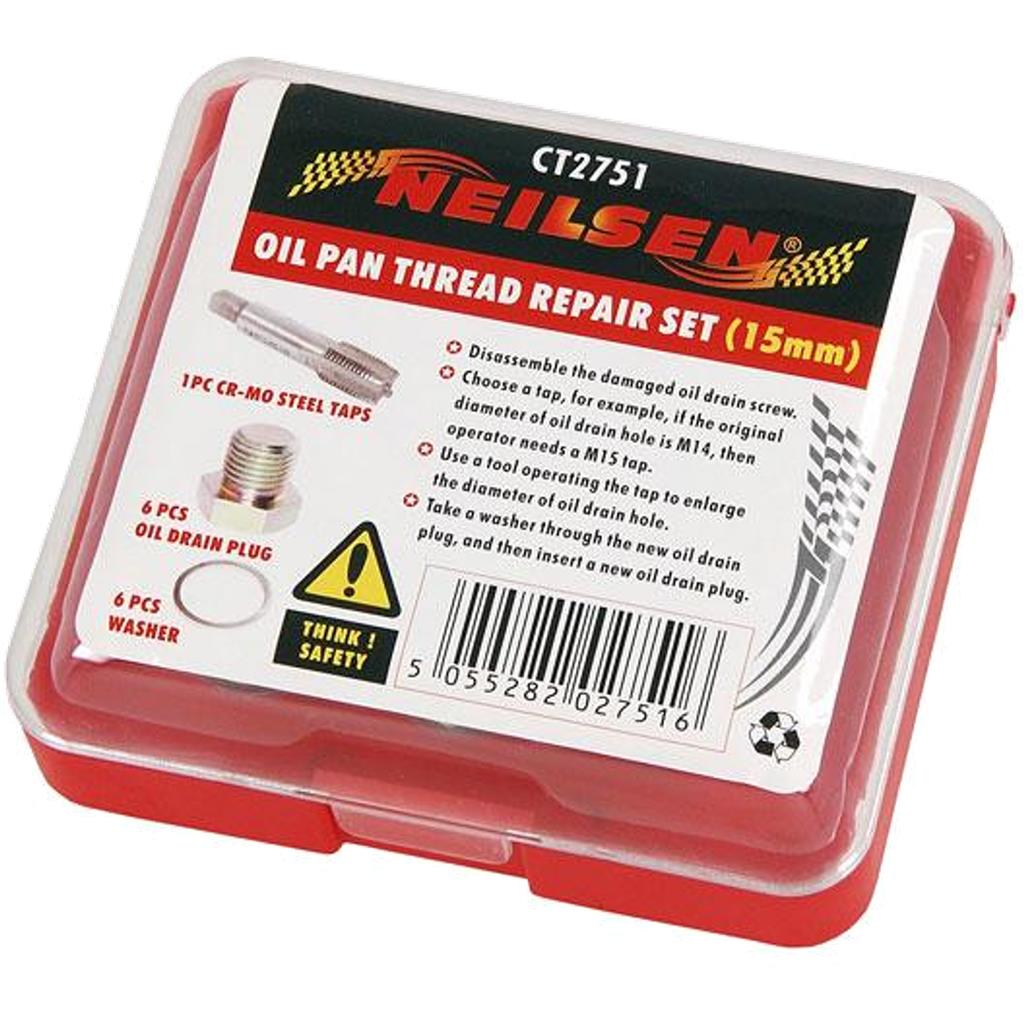 Neilsen Oil Sump Plug Pan Thread Repair Kit M14 Re-taps To M15 14mm To 15mm Neilsen Oil Sump Plug Pan Thread Repair Kit M14 Re-taps To M15 14mm To 15mm