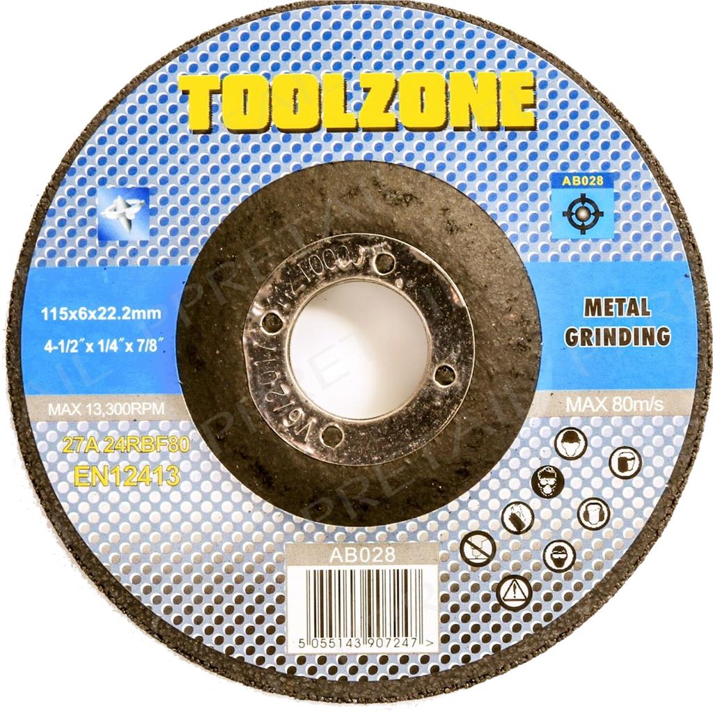Toolzone Grinding Discs Metal Angle Grinder Cutting Disc Set 115mm 4.5" Toolzone Grinding Discs Metal Angle Grinder Cutting Disc Set 115mm 4.5"