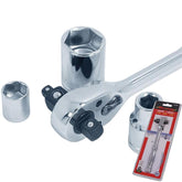 Neilsen 3 Drive Socket Reversible Ratchet Handle Quick Release 1/4" 3/8" 1/2"