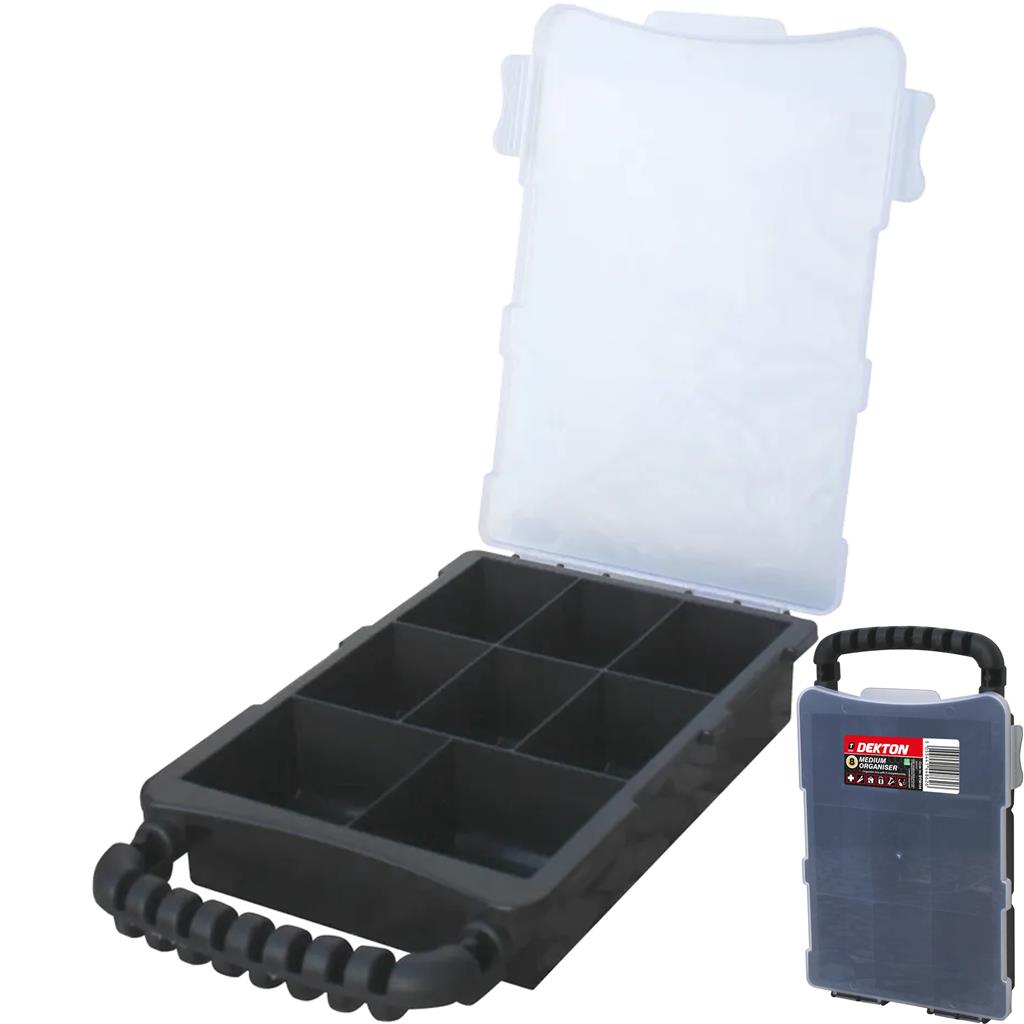 Dekton 8 Compartment Box Storage Tool Organiser Case Screw Nail Nut Bolt Craft Dekton 8 Compartment Box Storage Tool Organiser Case Screw Nail Nut Bolt Craft