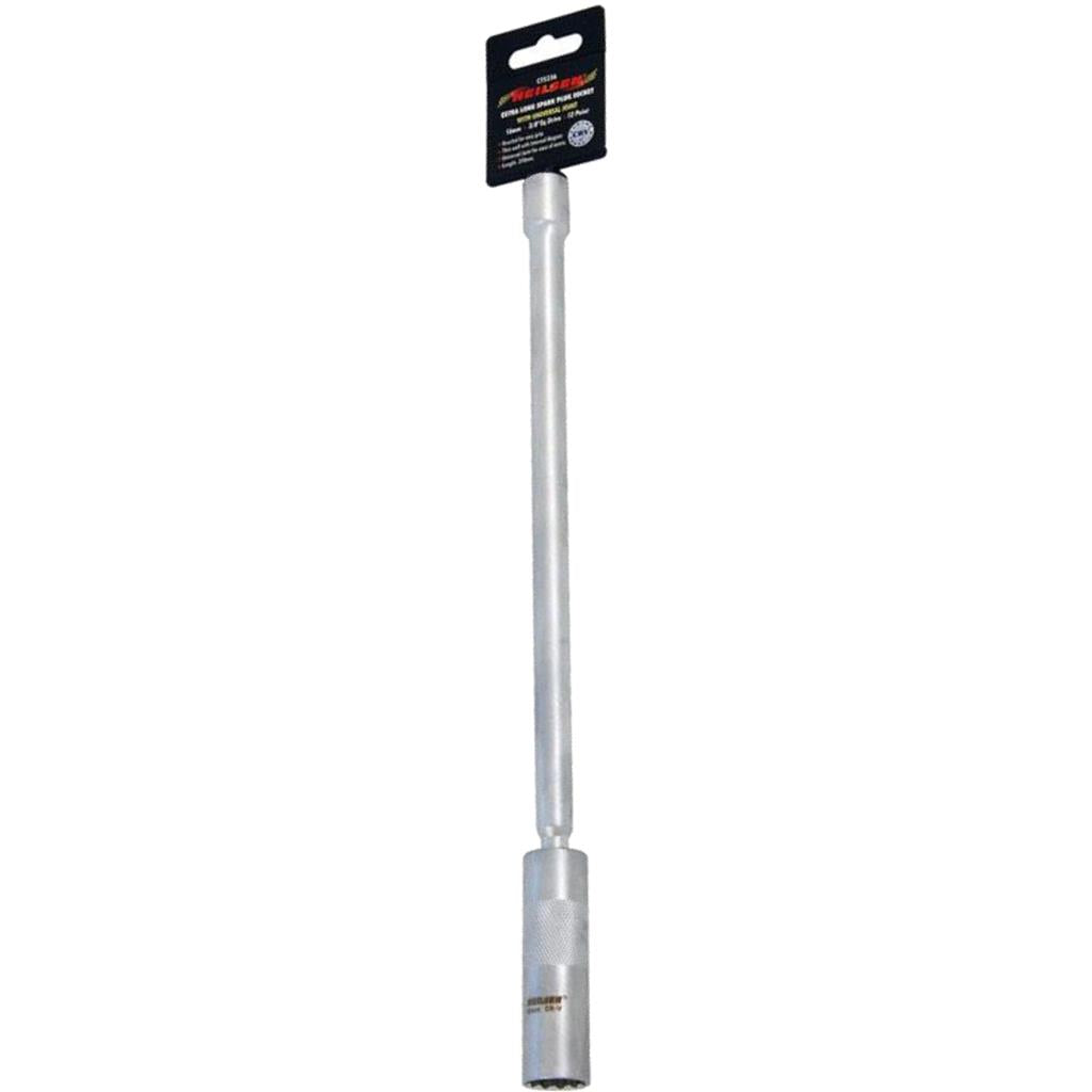 Neilsen 3/8" 16mm Swivel Extra Long Spark Plug Deep Square Metric Socket 250mm Neilsen 3/8" 16mm Swivel Extra Long Spark Plug Deep Square Metric Socket 250mm