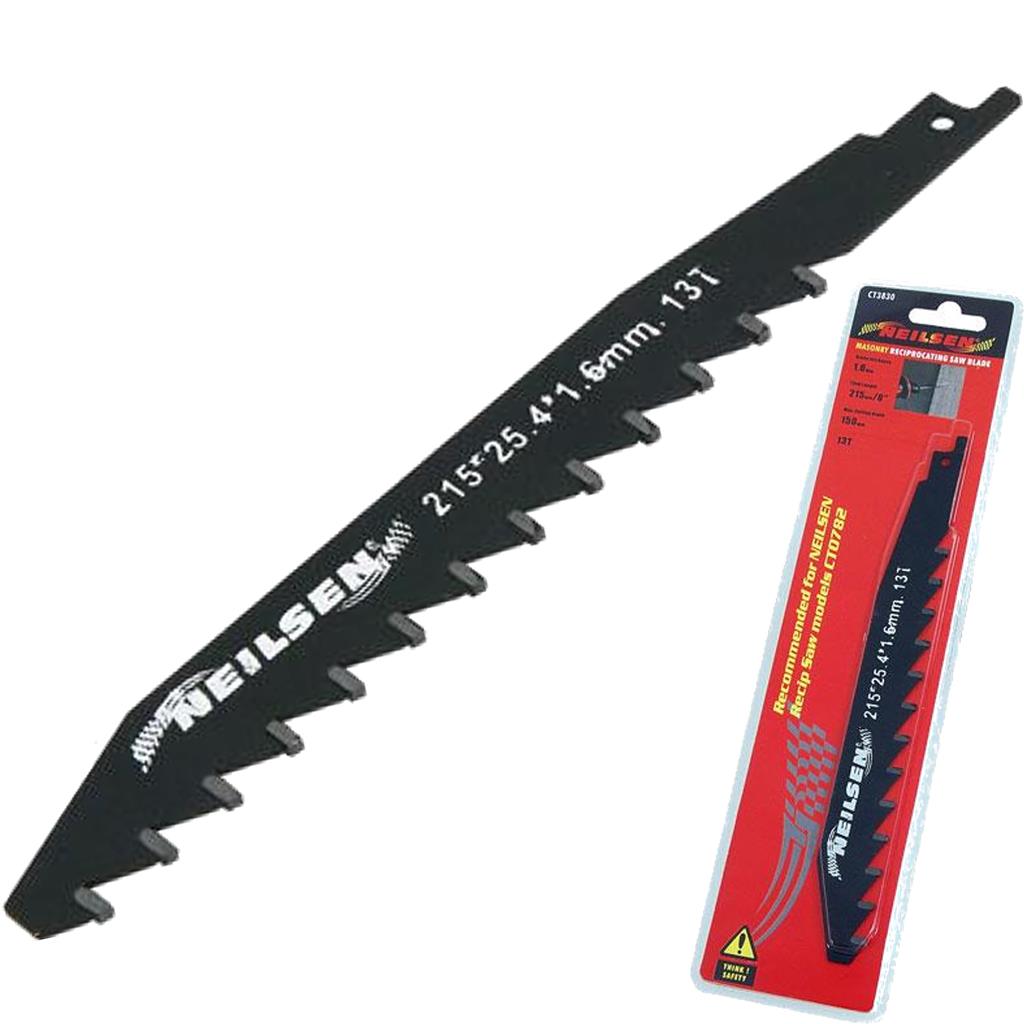 Neilsen Masonry Reciprocating Saw Blade For Concrete Brick 8 Inch 13T Neilsen Masonry Reciprocating Saw Blade For Concrete Brick 8 Inch 13T