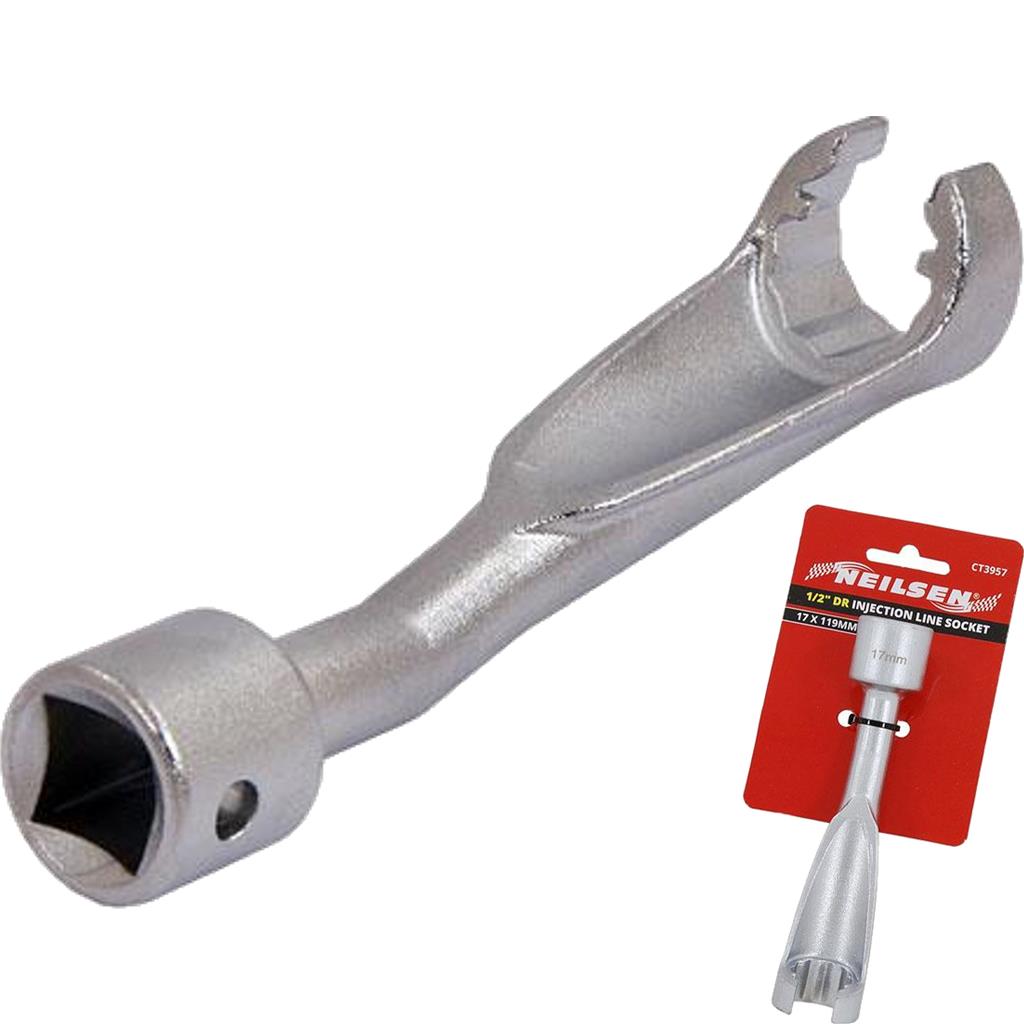 Neilsen 17mm Fuel Injection Line Socket 1/2" Drive 119mm Mercedes Neilsen 17mm Fuel Injection Line Socket 1/2" Drive 119mm Mercedes