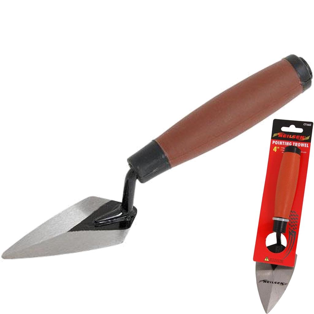 Neilsen Rubber Grip Pointing Trowel Brick Laying Builder Plastering Cement 4" Neilsen Rubber Grip Pointing Trowel Brick Laying Builder Plastering Cement 4"