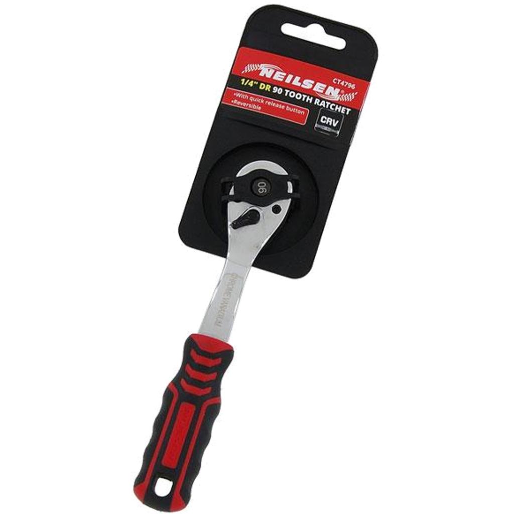 Neilsen Socket Reversible Ratchet Handle Quick Release 90 Teeth 1/4" Tool Neilsen Socket Reversible Ratchet Handle Quick Release 90 Teeth 1/4" Tool