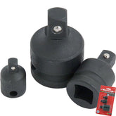 Neilsen 3pc Impact Socket Converter Reducer Adapter Set 1/4" 3/8" 1/2" Step Up