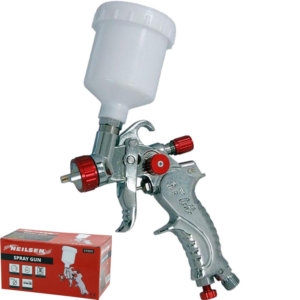 Neilsen Mini Touch Up HVLP Gravity Feed Spray Gun 120ml Cup With 0.8mm Nozzle Neilsen Mini Touch Up HVLP Gravity Feed Spray Gun 120ml Cup With 0.8mm Nozzle