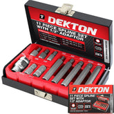 Dekton 11pc Spline Set with 1/2" Drive Adaptor M5 - M12 Set