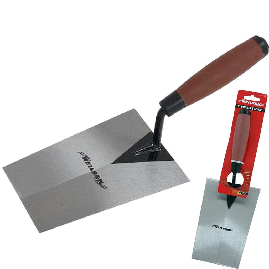 Neilsen Rubber Grip 180mm Bucket Bricklaying Trowel Cement Brick 7" Neilsen Rubber Grip 180mm Bucket Bricklaying Trowel Cement Brick 7"