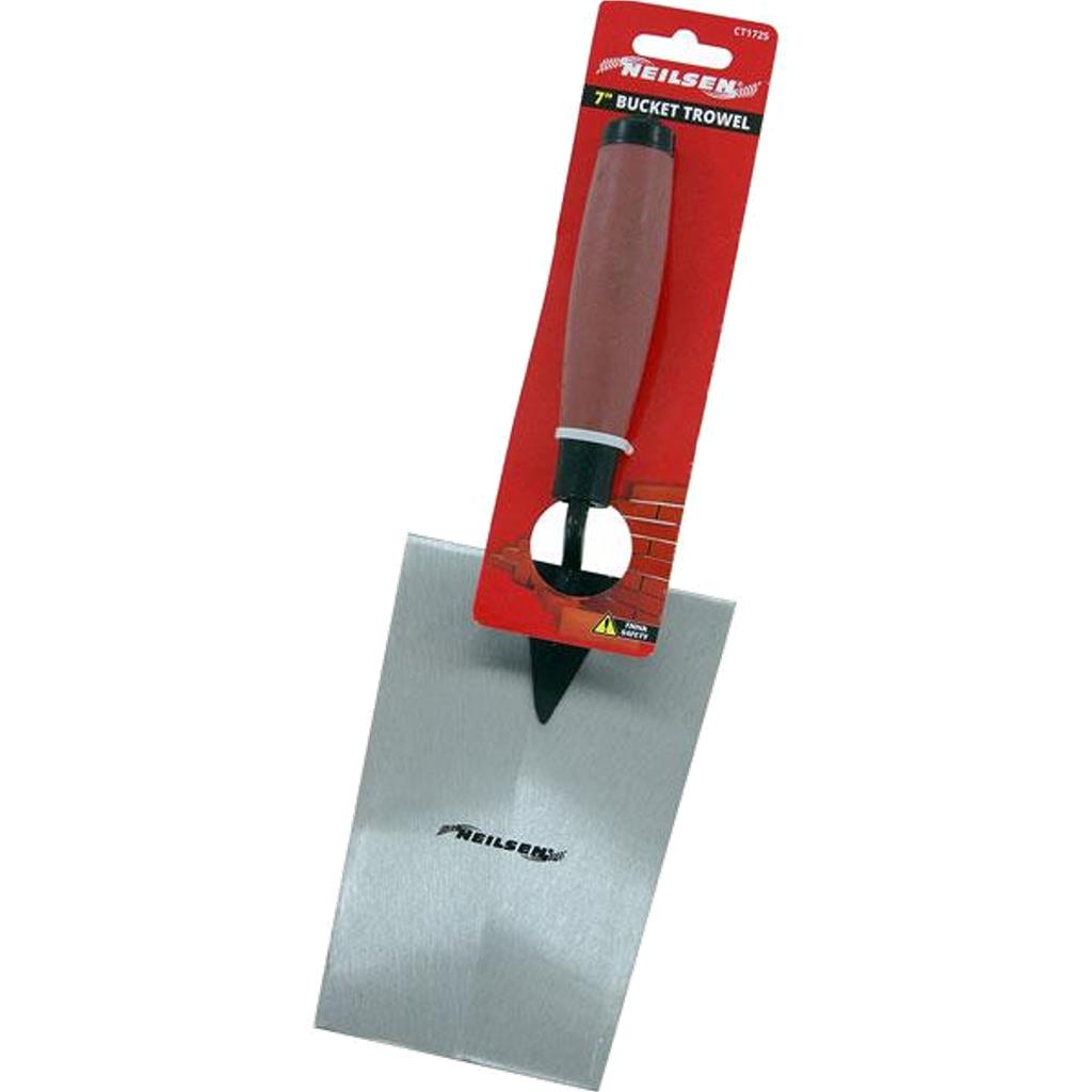 Neilsen Rubber Grip 180mm Bucket Bricklaying Trowel Cement Brick 7" Neilsen Rubber Grip 180mm Bucket Bricklaying Trowel Cement Brick 7"