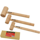 Neilsen 3pc Wooden Mallet Woodworking Carpentry Hammer 1.25" 1.5" 2" Set