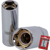 Neilsen 2pc 1/2" Drive Magnetic Spark Plug Square Metric Socket 16mm 21mm