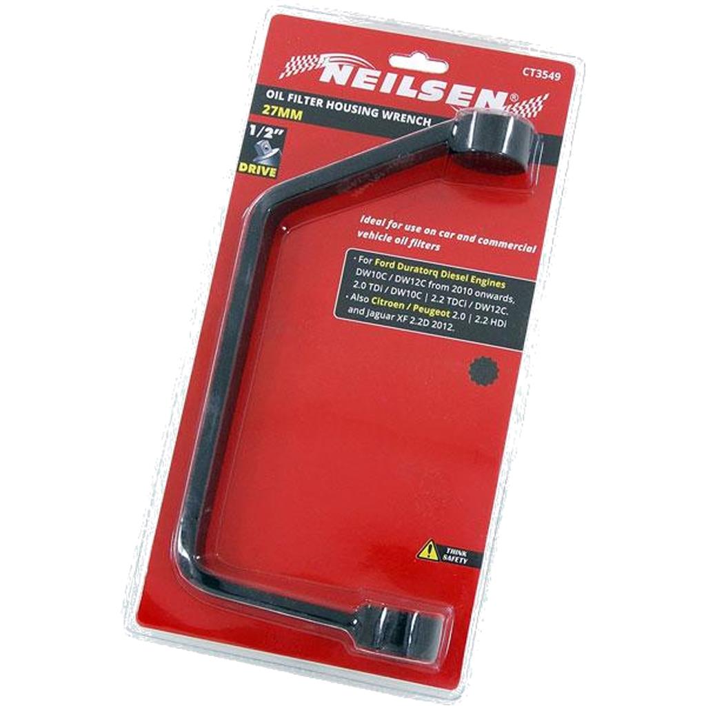 Neilsen Oil Filter Hand Housing Wrench Removal Spanner Spanners Tool 27mm 1/2" Neilsen Oil Filter Hand Housing Wrench Removal Spanner Spanners Tool 27mm 1/2"