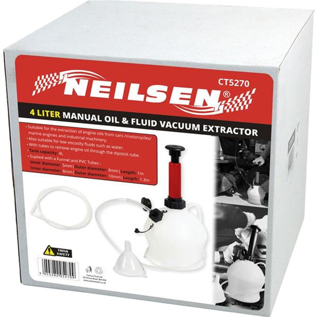 Neilsen Vacuum Oil & Brake Fluid Extractor Manual Pump Transfer Suction 4l Neilsen Vacuum Oil & Brake Fluid Extractor Manual Pump Transfer Suction 4l