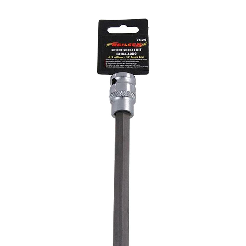 Neilsen Extra Long Spline Socket Bit M12 X 800mm 1/2" Drive Socket Tool Neilsen Extra Long Spline Socket Bit M12 X 800mm 1/2" Drive Socket Tool