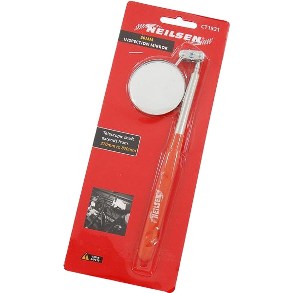 Neilsen Mechanics Inspection Mirror Telescopic Extending Circle 270-870mm Neilsen Mechanics Inspection Mirror Telescopic Extending Circle 270-870mm