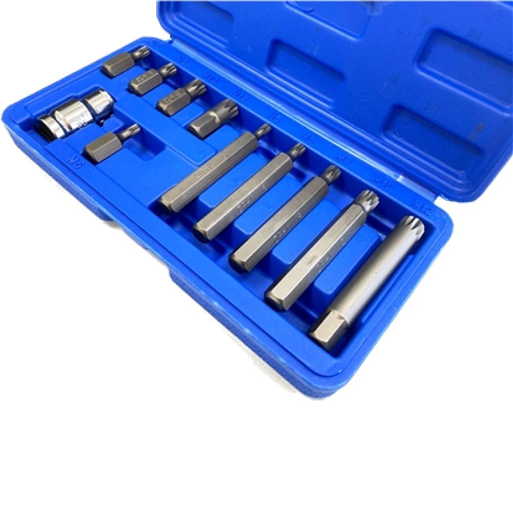 ToolZone 11pc Spline Hex Bit Set 1/2" Drive Socket M5 M6 M8 M10 M12 ToolZone 11pc Spline Hex Bit Set 1/2" Drive Socket M5 M6 M8 M10 M12
