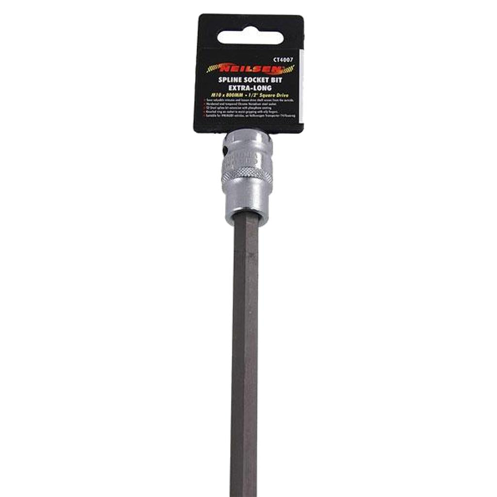 Neilsen Extra Long Spline Socket Bit M10 X 800mm 1/2" Drive Socket Tool Neilsen Extra Long Spline Socket Bit M10 X 800mm 1/2" Drive Socket Tool