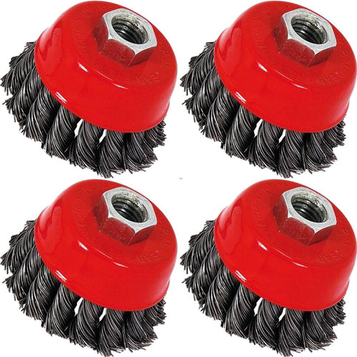 Neilsen Twist Knot Wire Cup Brush Rust Paint Removal M14 75mm Angle Grinder