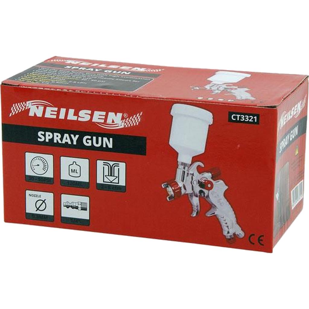 Neilsen Mini Touch Up HVLP Gravity Feed Spray Gun 120ml Cup With 0.8mm Nozzle Neilsen Mini Touch Up HVLP Gravity Feed Spray Gun 120ml Cup With 0.8mm Nozzle