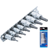 BlueSpot 7pc Torx 1/4" 3/8" Drive Bit Socket Set T10 - T40 Bits Sockets