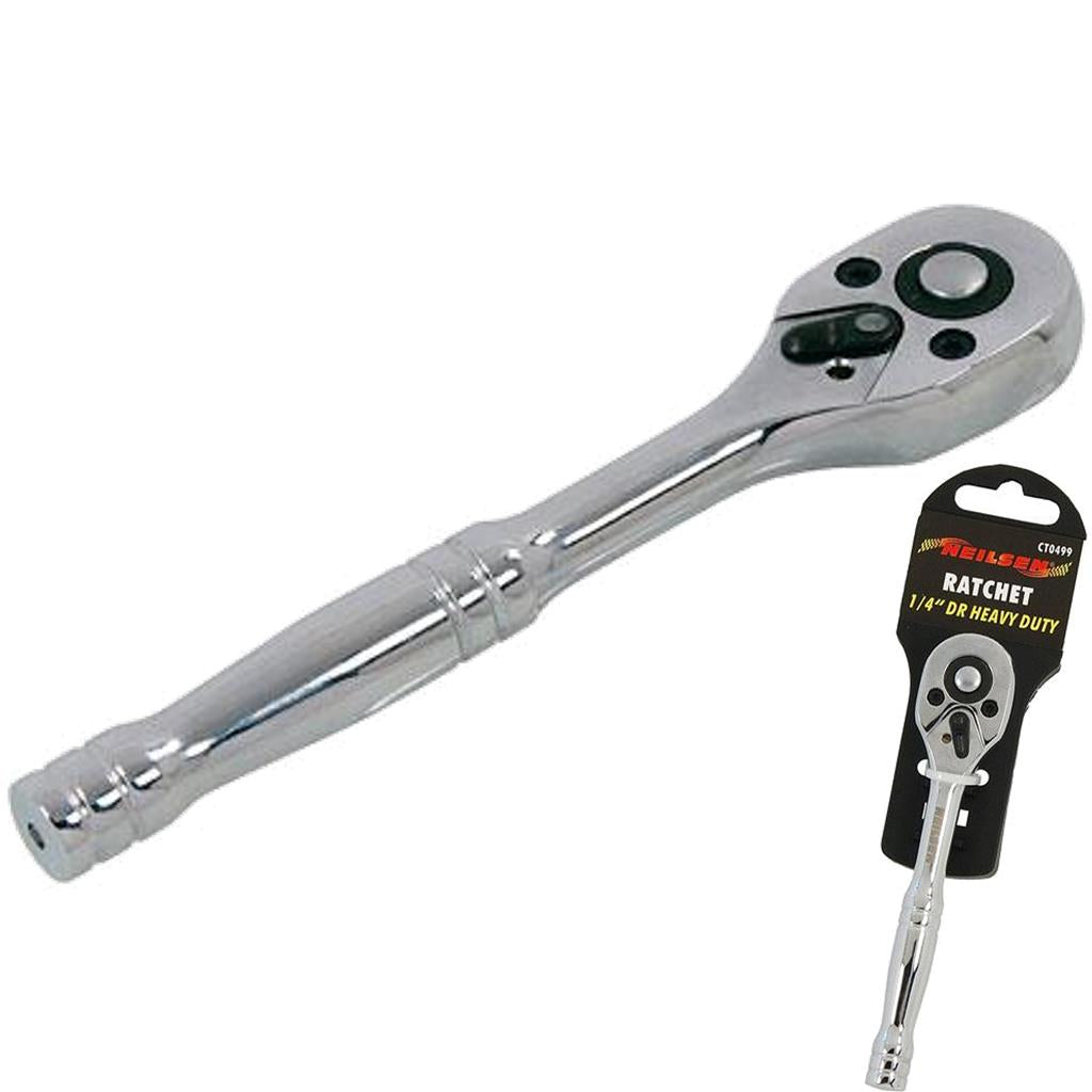 Neilsen Socket Reversible Ratchet Handle Quick Release 1/4" Tool Neilsen Socket Reversible Ratchet Handle Quick Release 1/4" Tool