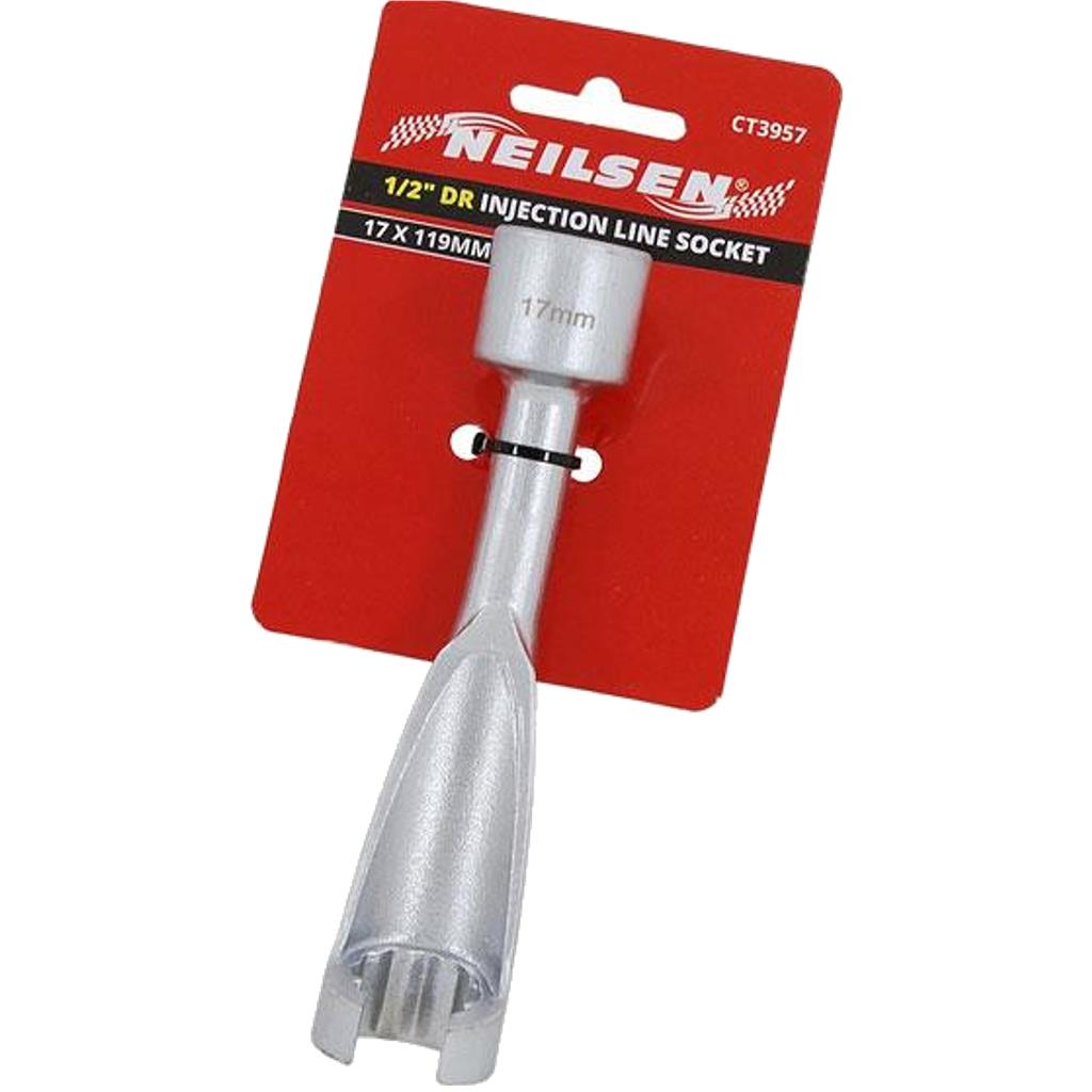 Neilsen 17mm Fuel Injection Line Socket 1/2" Drive 119mm Mercedes Neilsen 17mm Fuel Injection Line Socket 1/2" Drive 119mm Mercedes