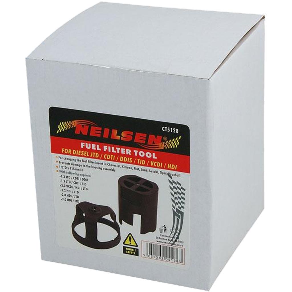 Neilsen Fuel Filter Tool For Diesel Jtd Cdti Ddis Tid Vcdi Hdi 1/2" 115mm Neilsen Fuel Filter Tool For Diesel Jtd Cdti Ddis Tid Vcdi Hdi 1/2" 115mm