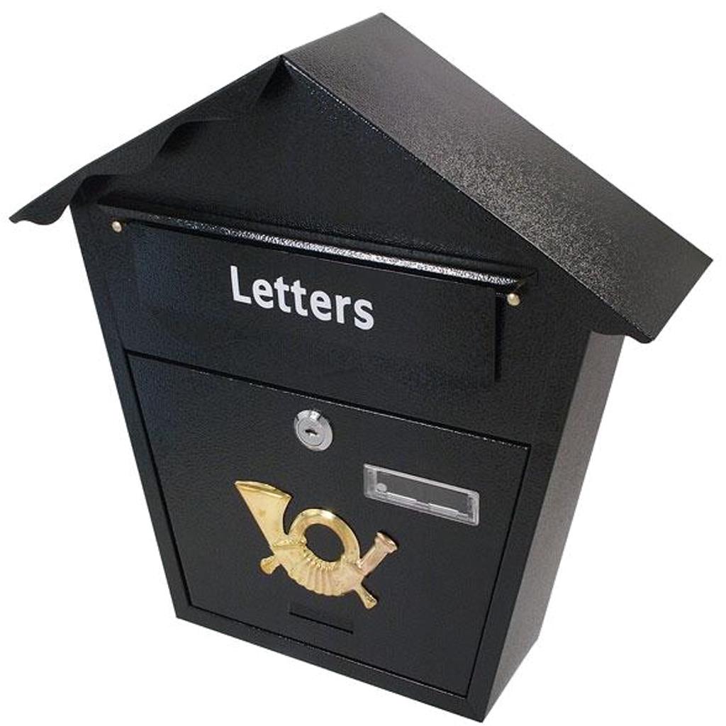 Neilsen Wall Mounted Mail Letter Box Lockable Black Steel Post Mailbox Postbox Neilsen Wall Mounted Mail Letter Box Lockable Black Steel Post Mailbox Postbox