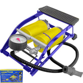 Goodyear Double Barrel Foot Pump Cylinder Air Inflator Car Bicycle Bike Tyre