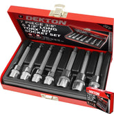 Dekton 7pc 3/8" 1/2" Drive Long Torx Bit Socket Set T20 T25 T30 T40 T45 T50 T45