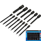 BlueSpot 8pc Extra Long Impact Torx Bit Sockets 1/4" 3/8" 1/2" Drive T6 -T70 Set