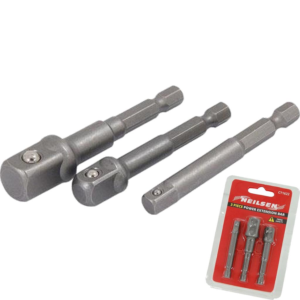 Neilsen Drill Power Impact Extension Socket Adapter Converter Set 1/4" 3/8" 1/2" Neilsen Drill Power Impact Extension Socket Adapter Converter Set 1/4" 3/8" 1/2"