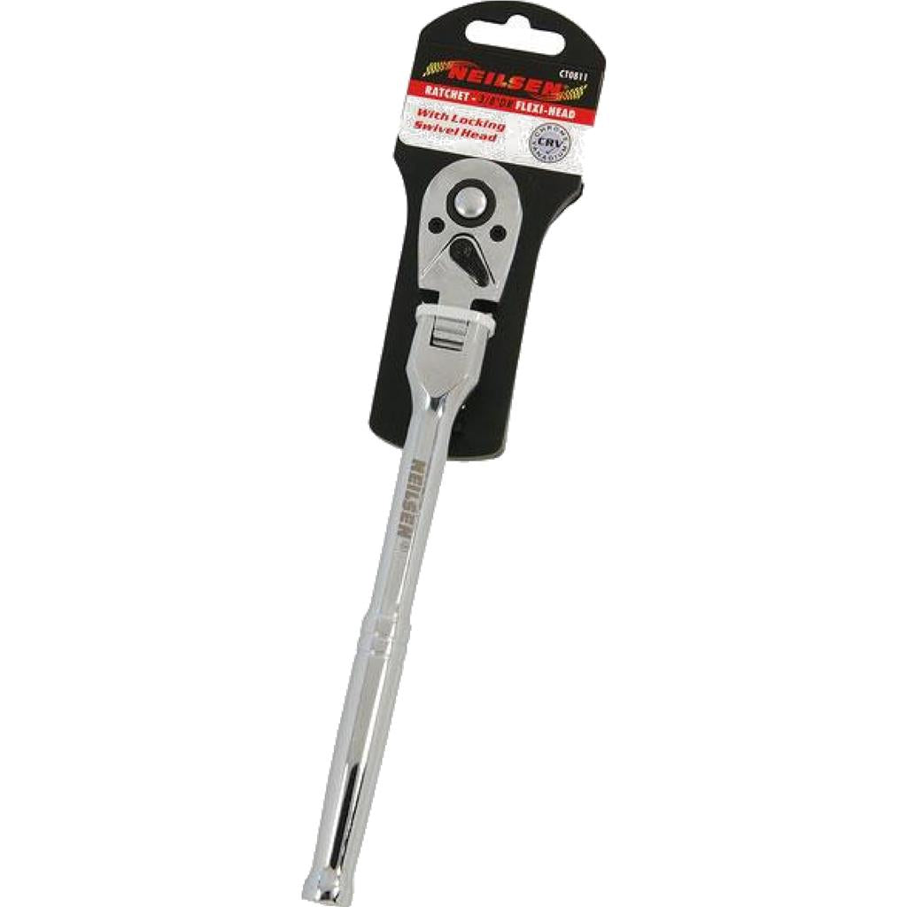 Neilsen Socket Reversible Flexi Head Ratchet Handle Quick Release 3/8" Tool Neilsen Socket Reversible Flexi Head Ratchet Handle Quick Release 3/8" Tool