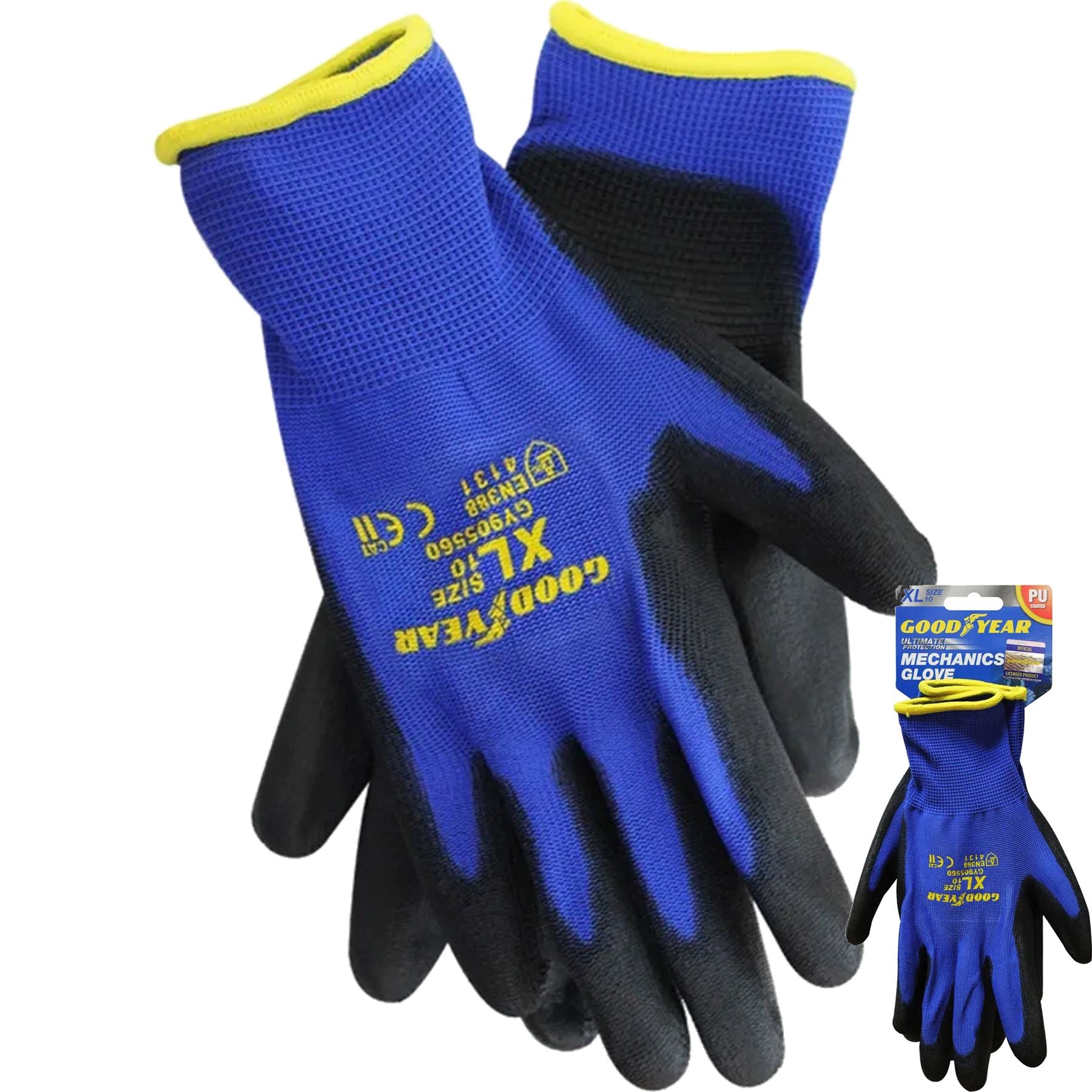 Goodyear Mechanics Pu Coated Work Working Gloves High Grip Glove 1pc 6pc Or 12pc