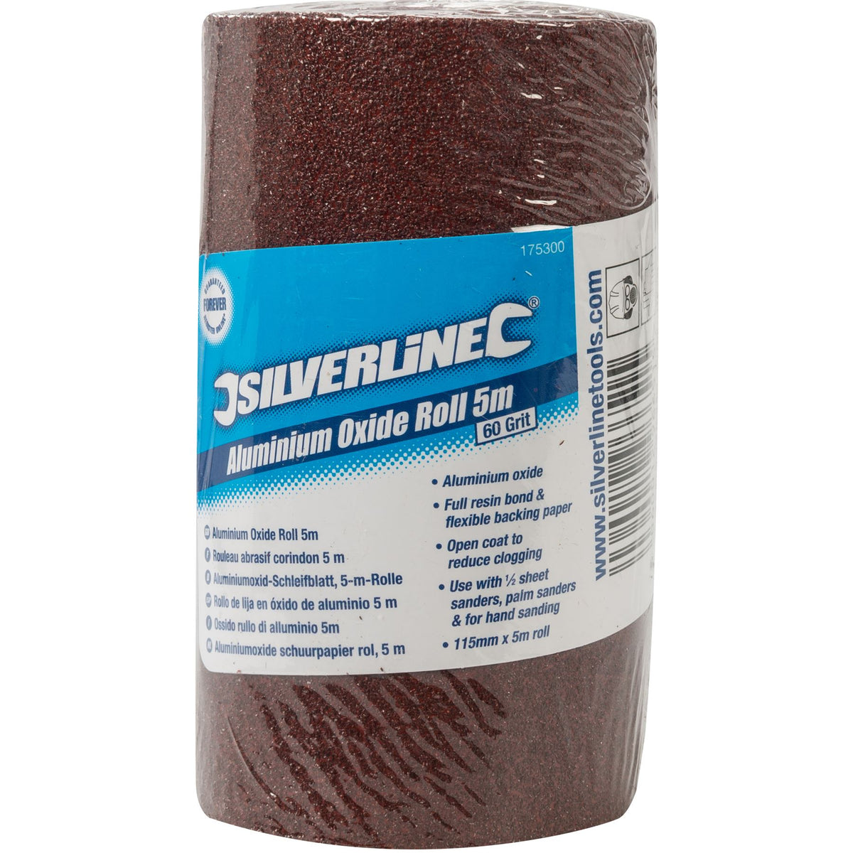 Silverline Aluminium Oxide Red Sanding Roll 40 60 80 120 180 240 Grit Sandpaper