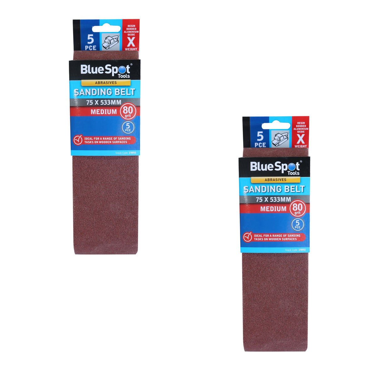 Bluespot Sanding Belts Assorted Grit Paint Removal Belt Sander 75mm X 533mm
