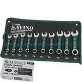Savino 10pc Stubby Metric Combination Spanner Wrench Set 10mm - 19mm