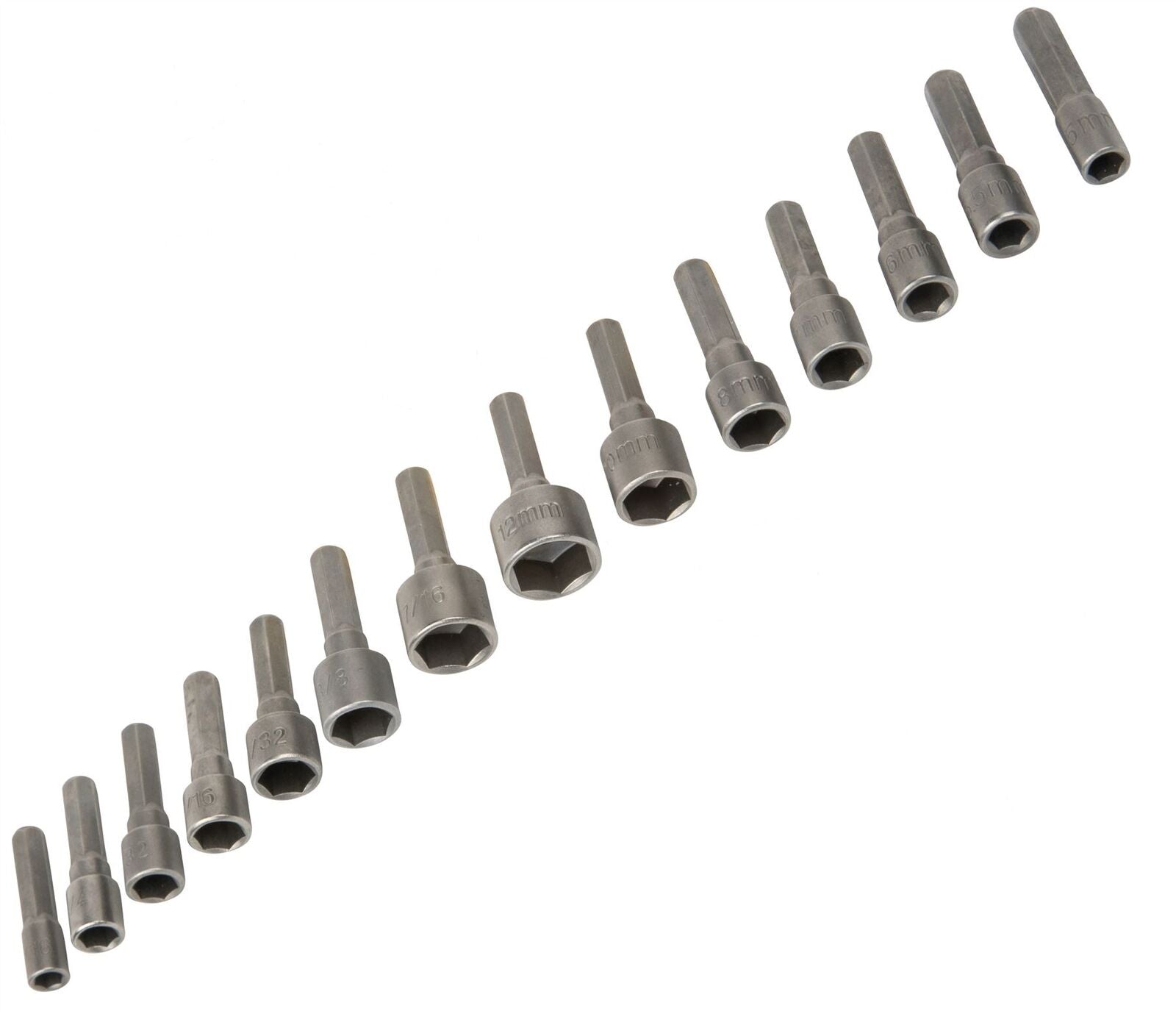 BlueSpot 14Pc Nut Driver Set For Drill Driver Socket Nuts Hex Bolts Screws 14109